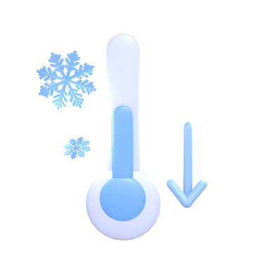 冬天寒冷降温温度计天气雪花图标