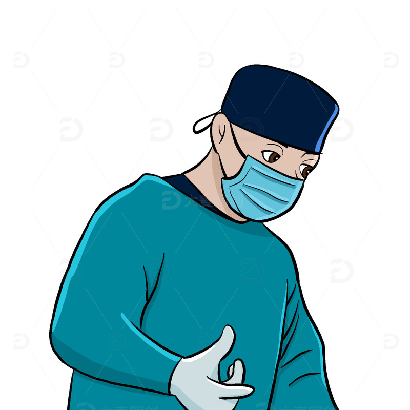 源文件下载【趣麦麦图】医疗医生手术手绘插画