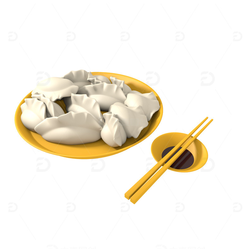 补冬贺冬食物进补饺子模型