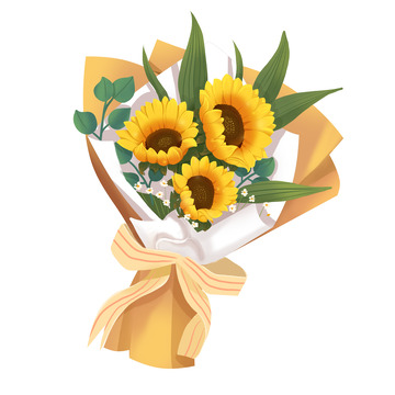 小清新手绘节日花束素材