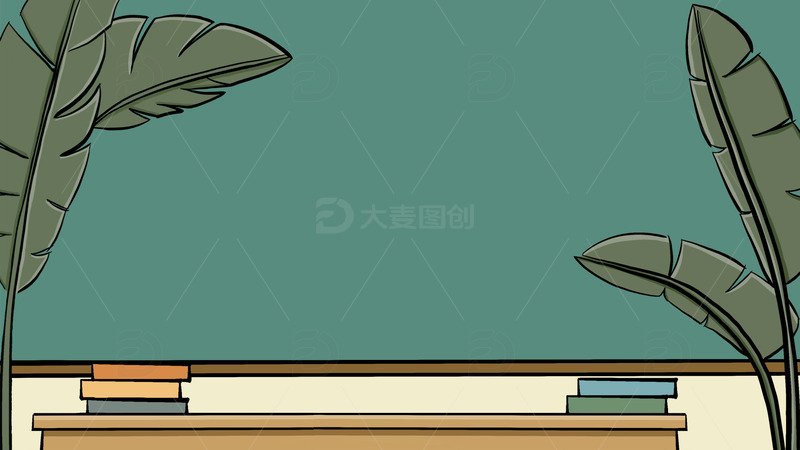 源文件下载【趣麦麦图】-绿色黑板教育读书学习手绘