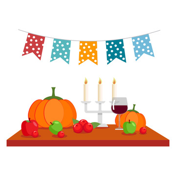 感恩节南瓜节日元素