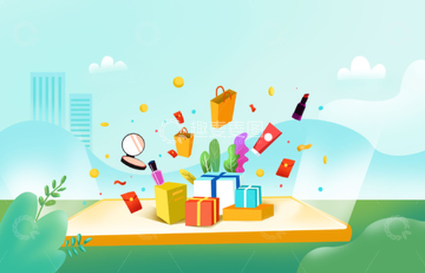 源文件下载【趣麦麦图】绿色小清新双十一banner背景