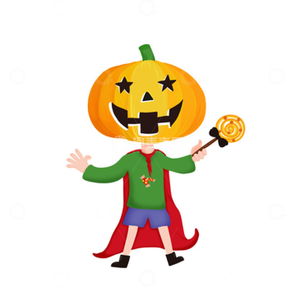 源文件下载【趣麦麦图】万圣节南瓜人手绘