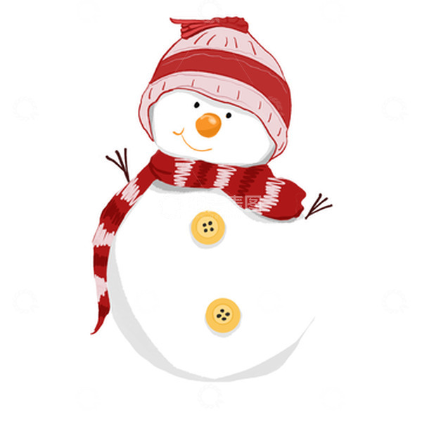 源文件下载【趣麦麦图】可爱手绘雪人戴帽子的雪人元旦冬天