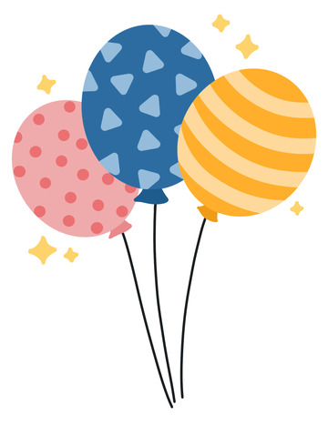 万能通用鲜艳多彩卡通气球星星元素装饰