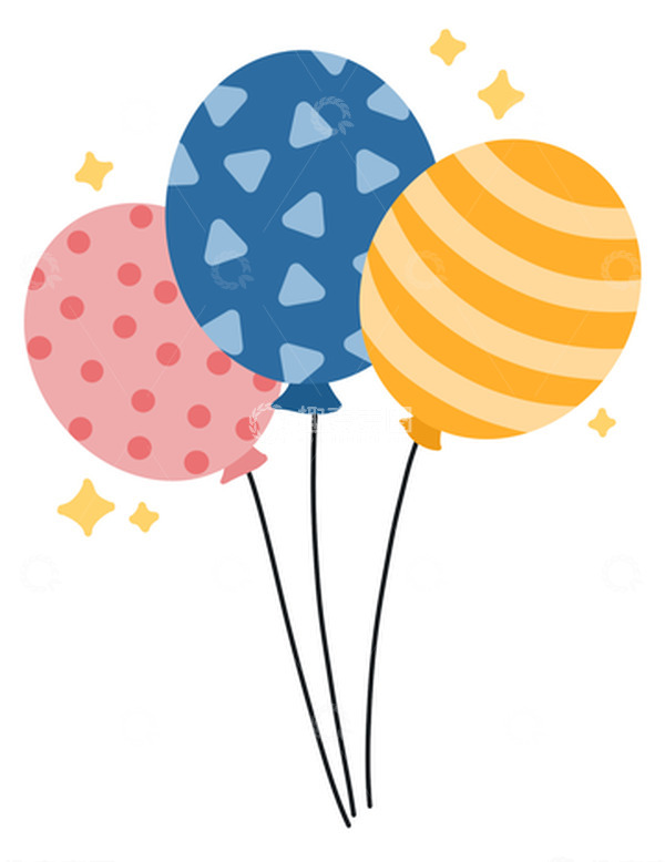 源文件下载【趣麦麦图】万能通用鲜艳多彩卡通气球星星元素装饰