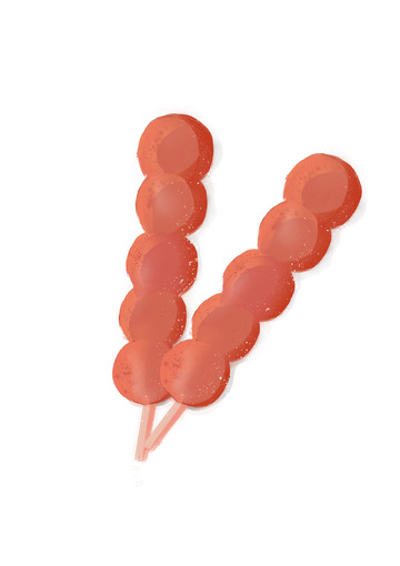 糖葫芦 年味 元旦 山楂 红色 插画