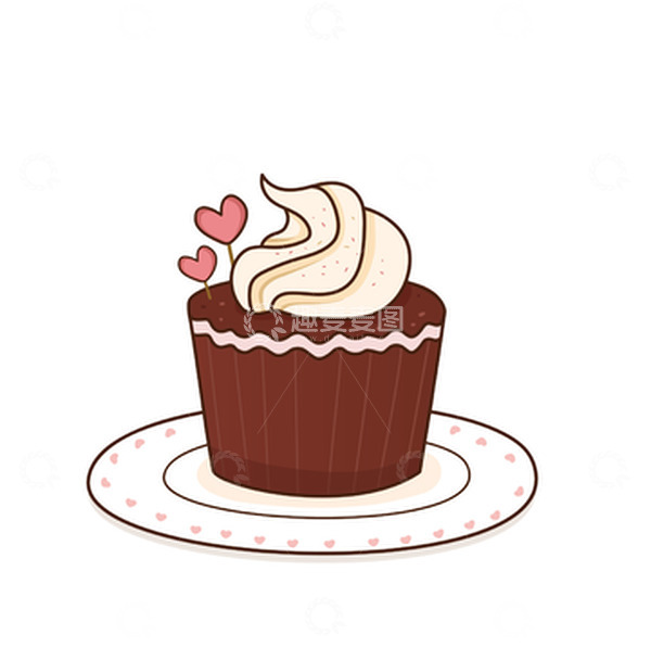 源文件下载【趣麦麦图】-粉色巧克力手绘感恩节甜点蛋糕