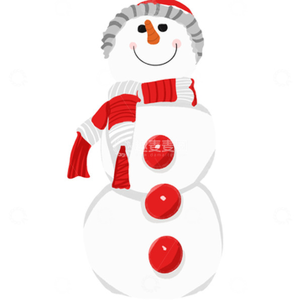 源文件下载【趣麦麦图】白色手绘雪人可爱雪人元旦冬天