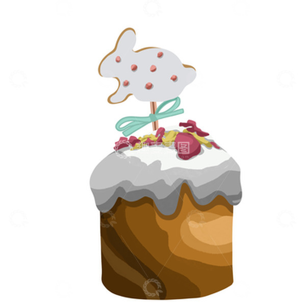 源文件下载【趣麦麦图】兔年新年2023兔子小蛋糕新年蛋糕手绘