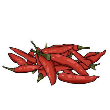 红色朝天椒辣椒手绘元素