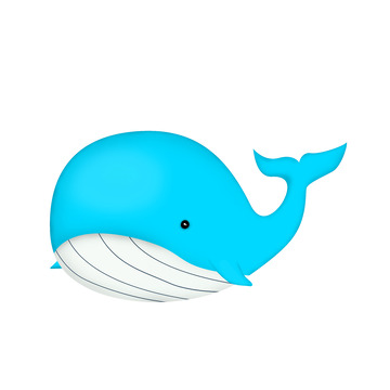 蓝色可爱鲸鱼卡通手绘