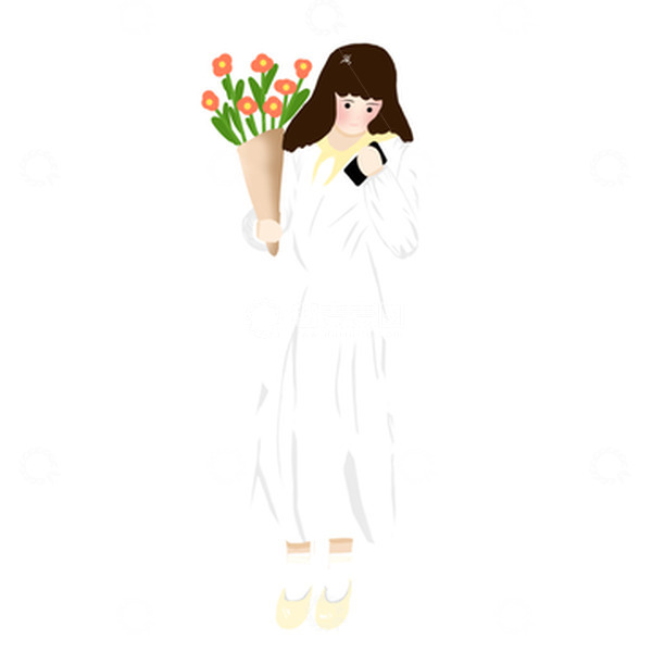 源文件下载【趣麦麦图】双十一购物节手绘女生