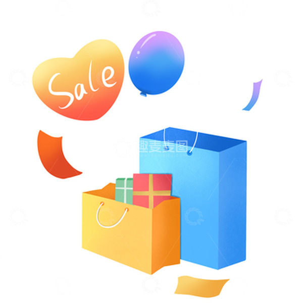 源文件下载【趣麦麦图】渐变双十一促销元素