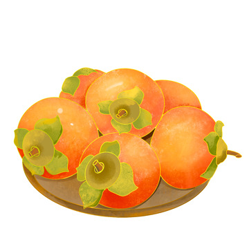 霜降美食柿子元素