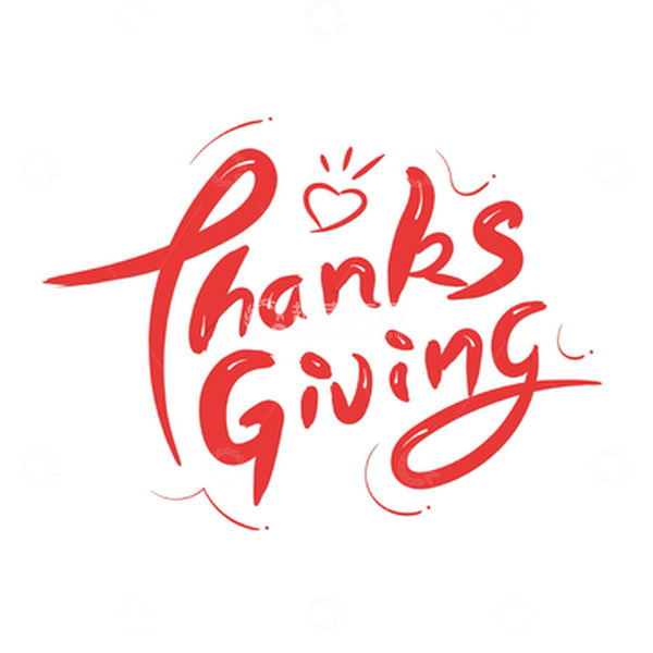 源文件下载【趣麦麦图】红色感恩节手绘艺术字
