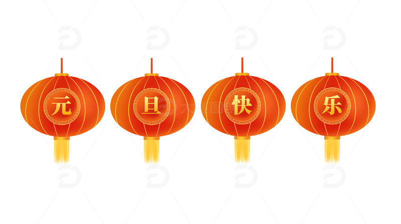 红色中国风新年新春元旦元宵海报装饰