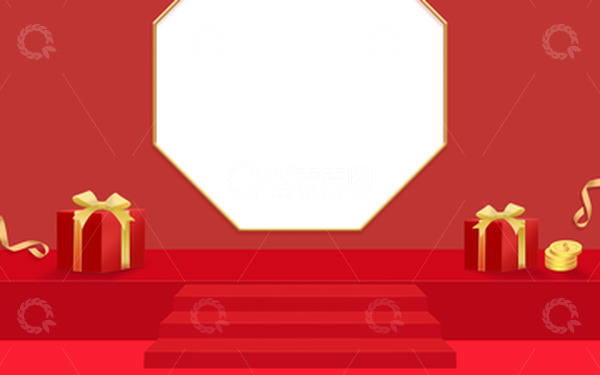 源文件下载【趣麦麦图】红色喜庆电商大促背景双十一立体背景