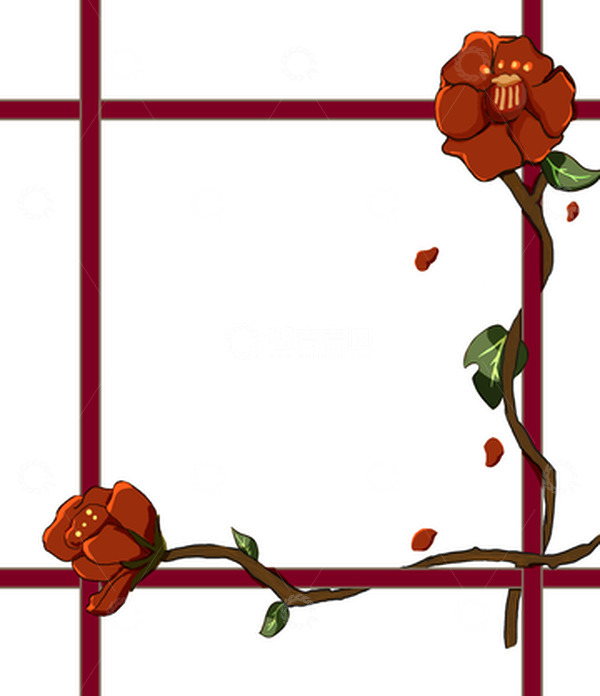 源文件下载【趣麦麦图】红色手绘风格花卉感恩节元素