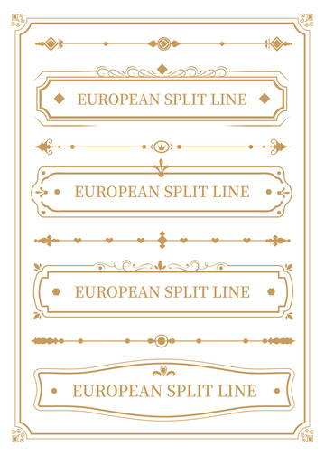 欧式传统复古花纹分界线装饰边框