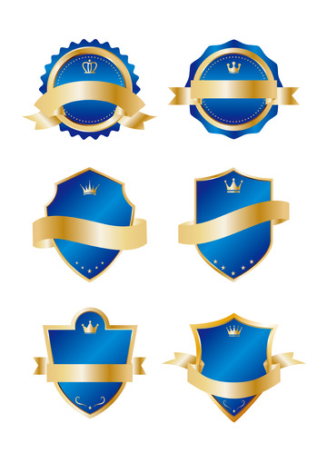 蓝色皇冠徽章勋章奖牌