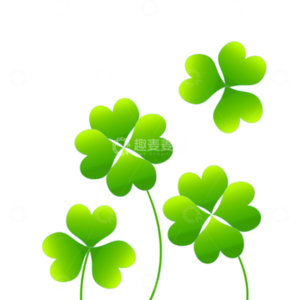 源文件下载【趣麦麦图】绿色小清新幸运草可爱卡通温馨