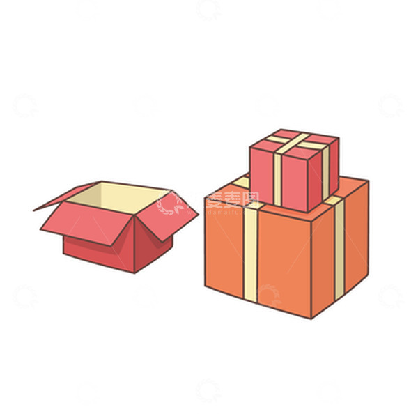 源文件下载【趣麦麦图】暖色手绘礼盒双十一元旦新年礼物
