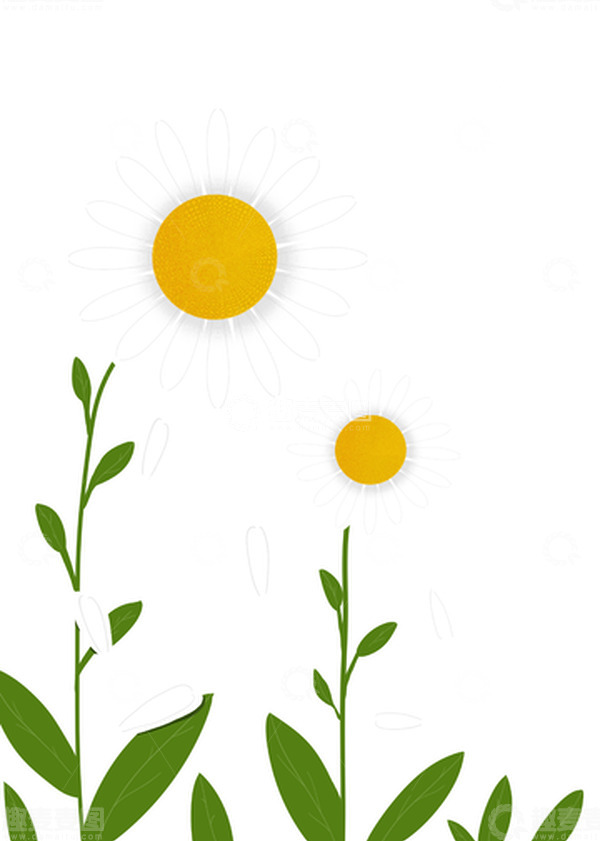 源文件下载【趣麦麦图】绿色 清新  植物 插画 小雏花 背景图