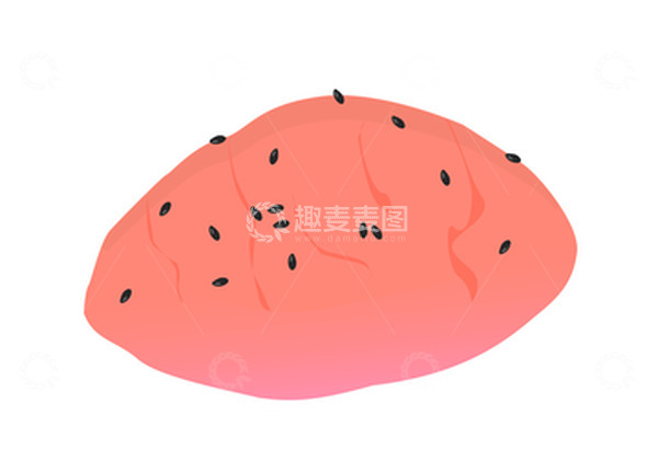 源文件下载【趣麦麦图】红色手绘插画元素火龙果牛角包