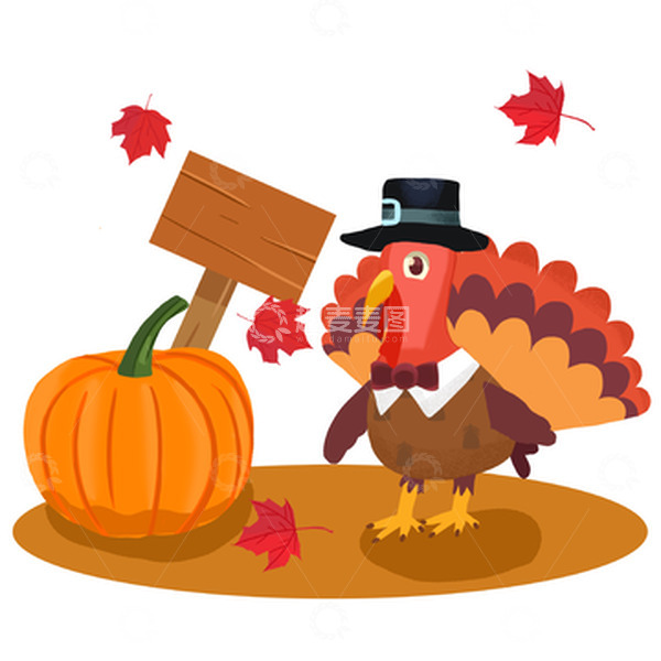 源文件下载【趣麦麦图】温馨感恩节手绘元素