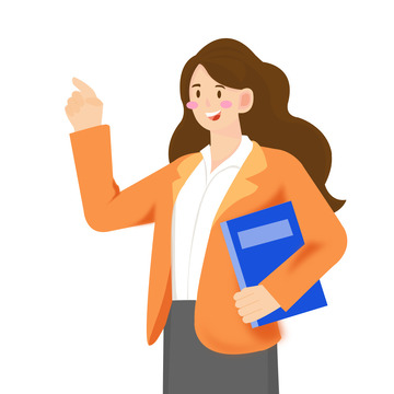 黄色手绘女老师可爱插画插画