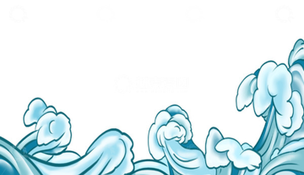 源文件下载【趣麦麦图】蓝色手绘水纹波浪海浪海水素材