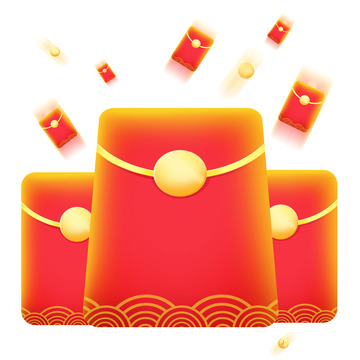 双十一红色电商立体红包雨