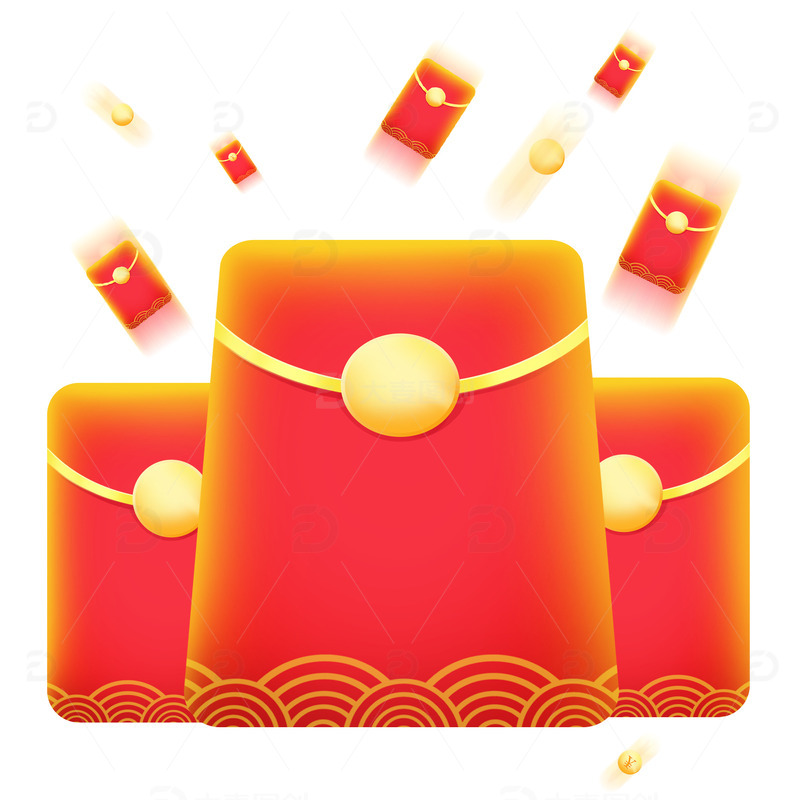 双十一红色电商立体红包雨