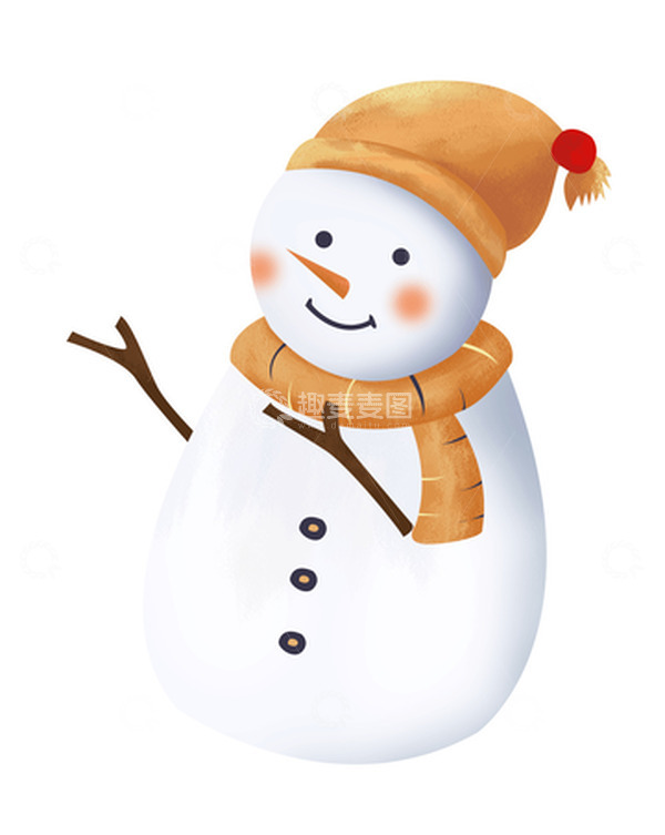 源文件下载【趣麦麦图】冬季白色雪人可爱简约素材