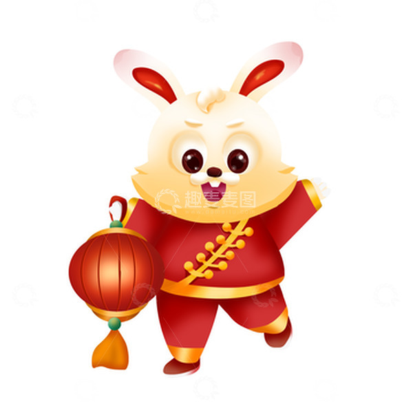 源文件下载【趣麦麦图】手绘新年春节兔子卡通可爱形象装饰元素