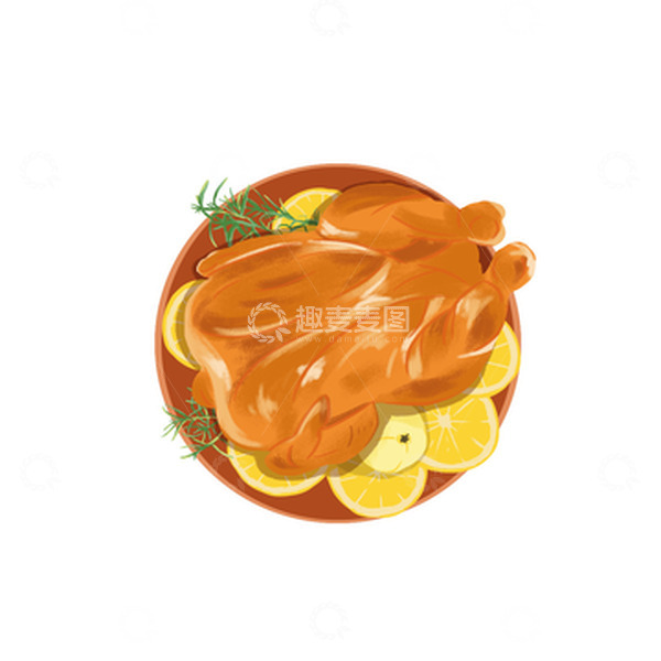 源文件下载【趣麦麦图】感恩节手绘火鸡美食温馨餐饮元素