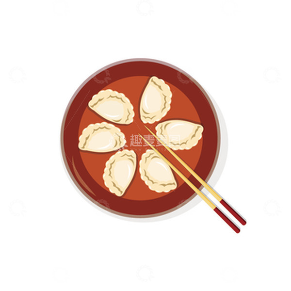 源文件下载【趣麦麦图】矢量卡通立冬饺子装饰元素