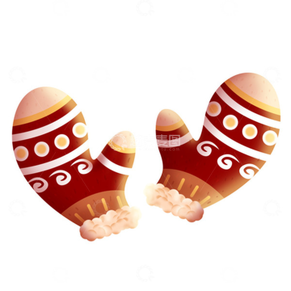 源文件下载【趣麦麦图】立冬暖和红色可爱小绵手套