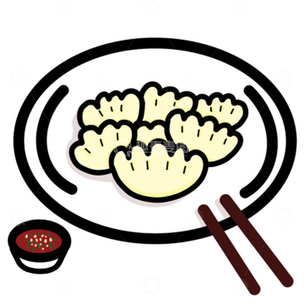 源文件下载【趣麦麦图】手绘可爱元素食物立冬冬天饺子
