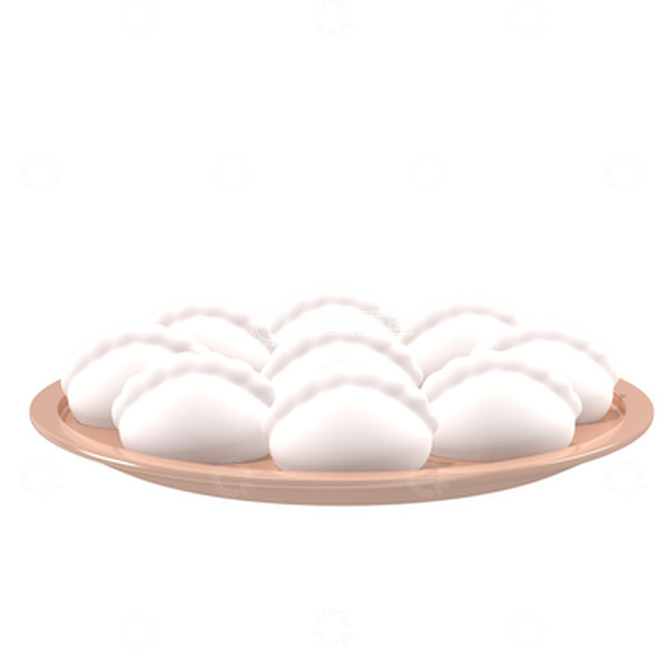 源文件下载【趣麦麦图】立冬至3D一盘饺子冬天传统美食