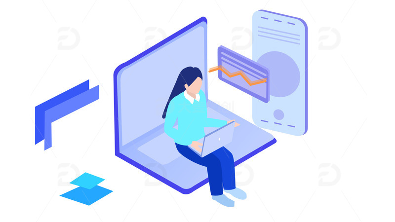 源文件下载【趣麦麦图】科技会议电脑3D立体创意