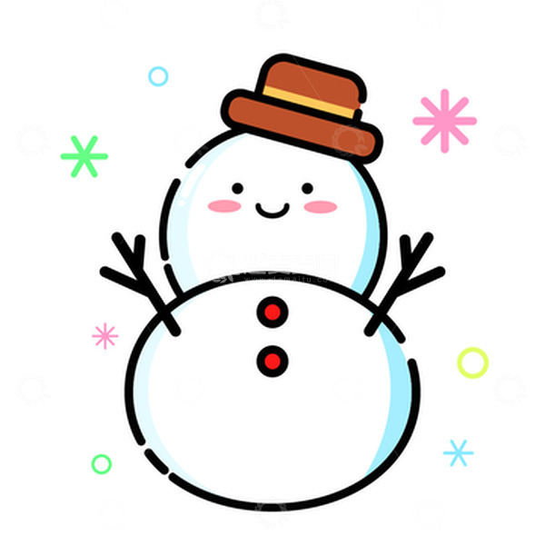 源文件下载【趣麦麦图】MBE雪人立冬矢量图