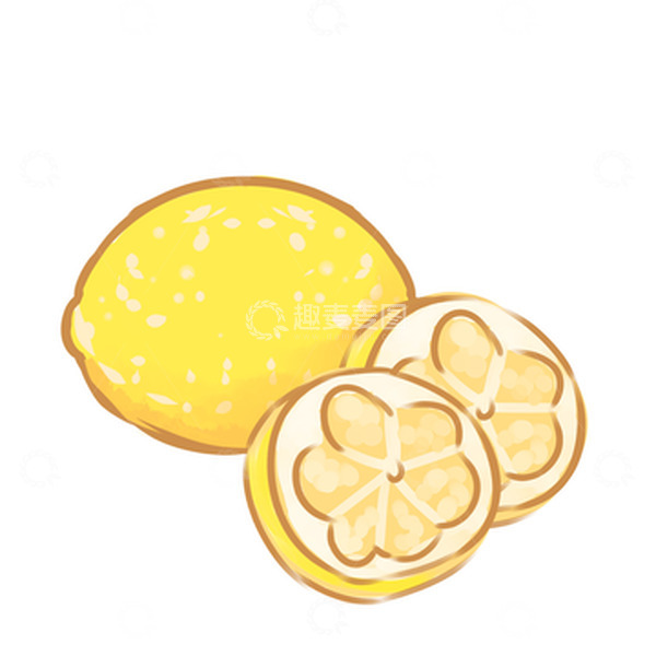 源文件下载【趣麦麦图】-柠檬水果手绘素材