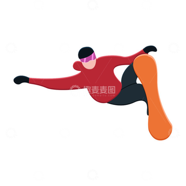 源文件下载【趣麦麦图】-冬天滑雪人物卡通
