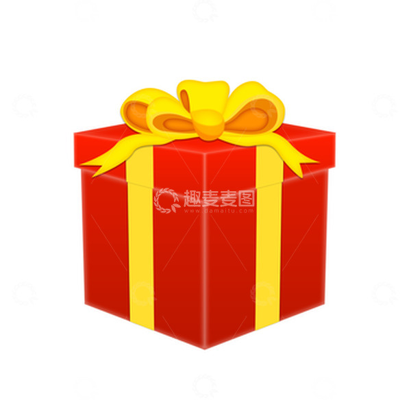 源文件下载【趣麦麦图】-立体红色礼物盒礼品盒