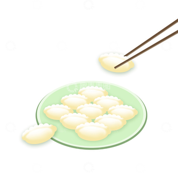 源文件下载【趣麦麦图】白色手绘立冬饺子