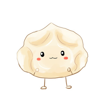 手绘可爱饺子素材