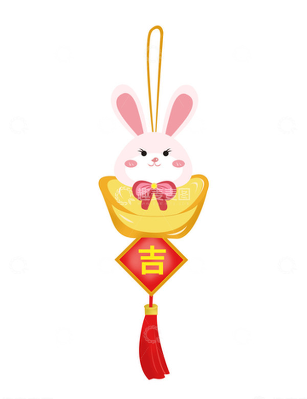 源文件下载【趣麦麦图】兔年生肖新年兔子挂件素材